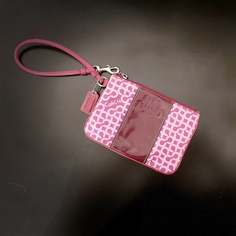 COACH Hot Pink Zip Wristlet